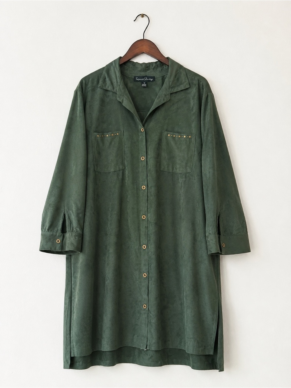 French Laundry Forest Green Stud-Pocket Shirt Jacket